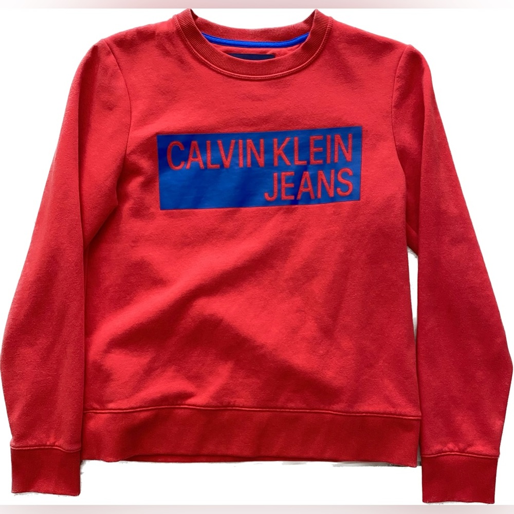 Calvin Klein, red women’s crewneck sweatshirt, size S